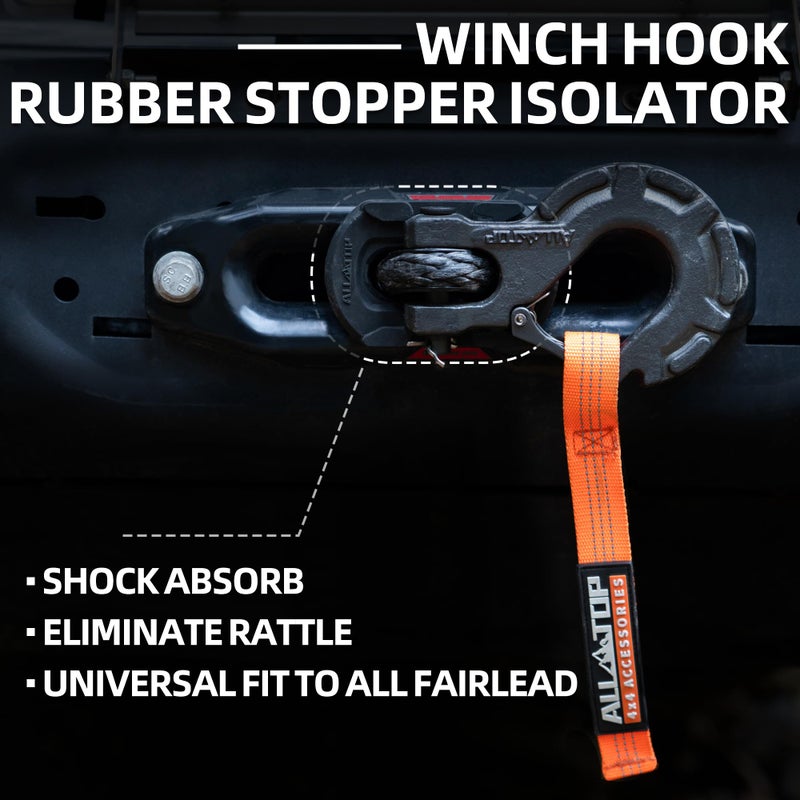 ALL-TOP Synthetic Winch Rope w/Hook & Isolator, 9/16in x 76ft, 35000Lbs UHMWPE Cable Replace Kit, Forged Hook & Rubber Stopper & Safety Pull Strap - Image 2